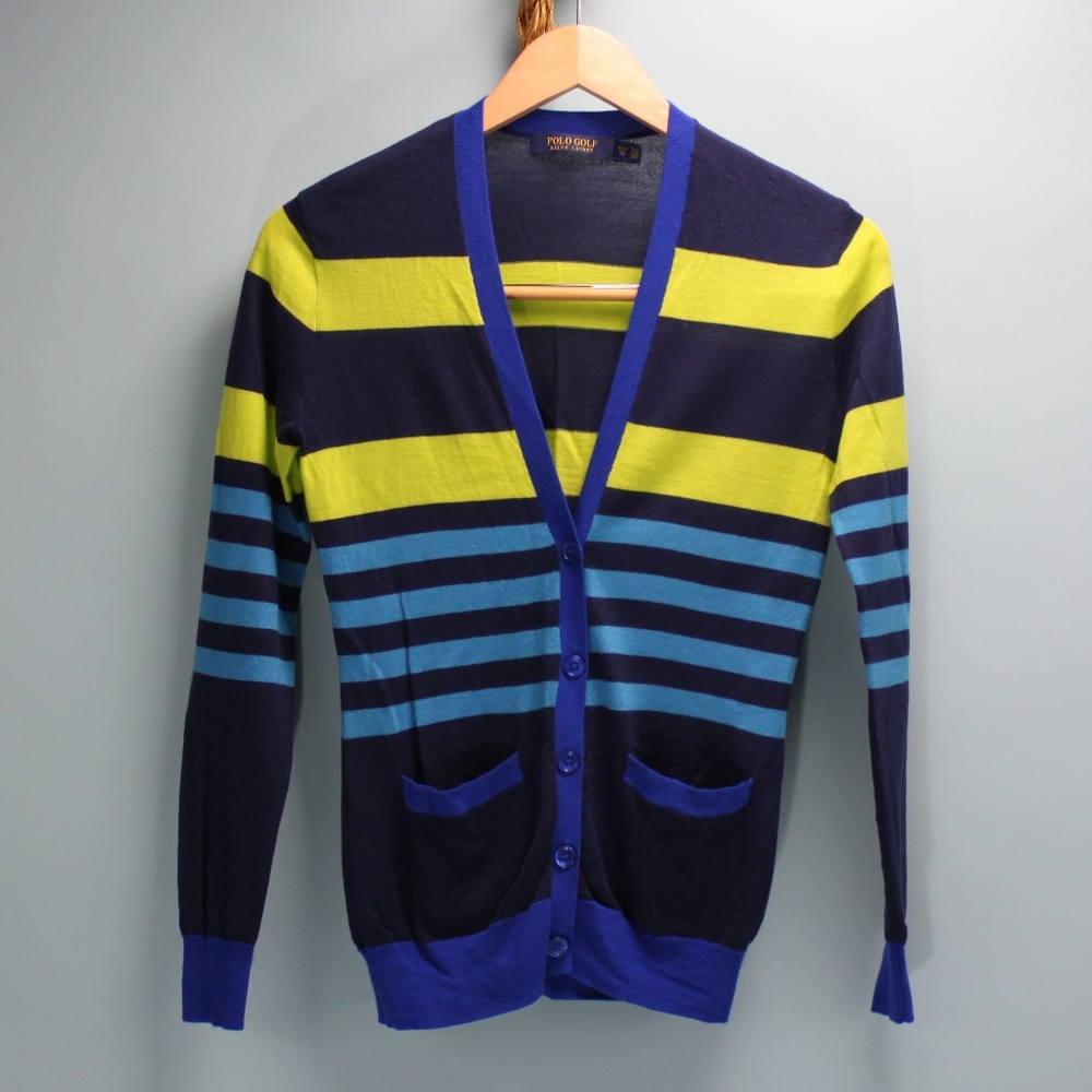 Polo Golf 100% Wool Cardigan Sweater